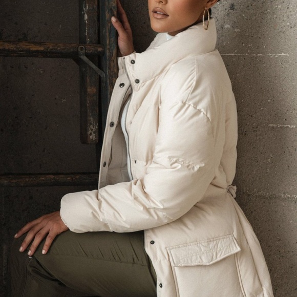 JLUXLABEL ASPEN LONG PUFFER COAT Ivory - S - Picture 7 of 13